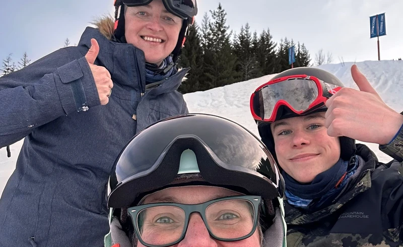 Family selfie in Whistler Canada Karen Hoyle January 2026