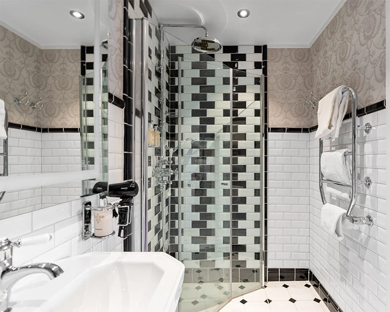 Historic Lake View Room Bathroom Fleischers Hotel