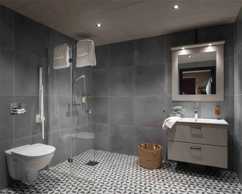 One bedroom Apartment bathroom Riddergaarden Mountain Lodge