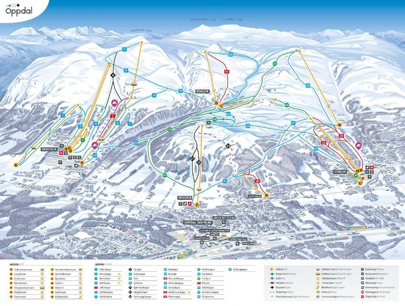 Oppdal Piste Map