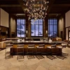 Tables overlooking a winter mountain scene in the Park Hyatt Resort & Spa