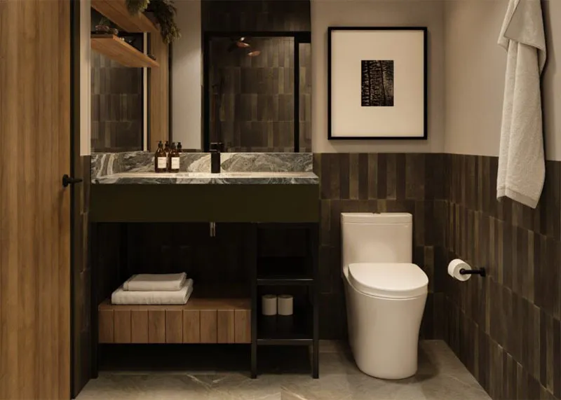 Queen Room Bathroom The Kenrick Hotel