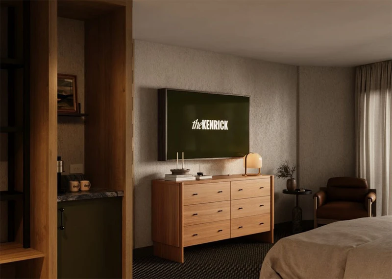 Queen Room TV Coffee The Kenrick Hotel