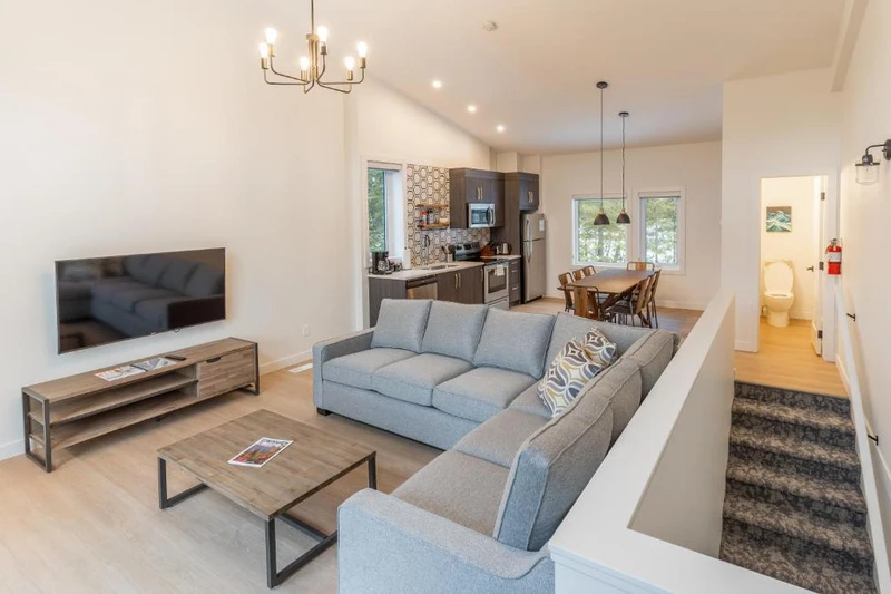 Three Bedroom Apartment Living Space Basecamp Resorts Revelstoke