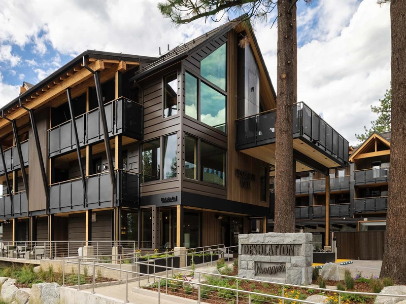 Exterior Entrance © Desolation Hotel, Lake Tahoe