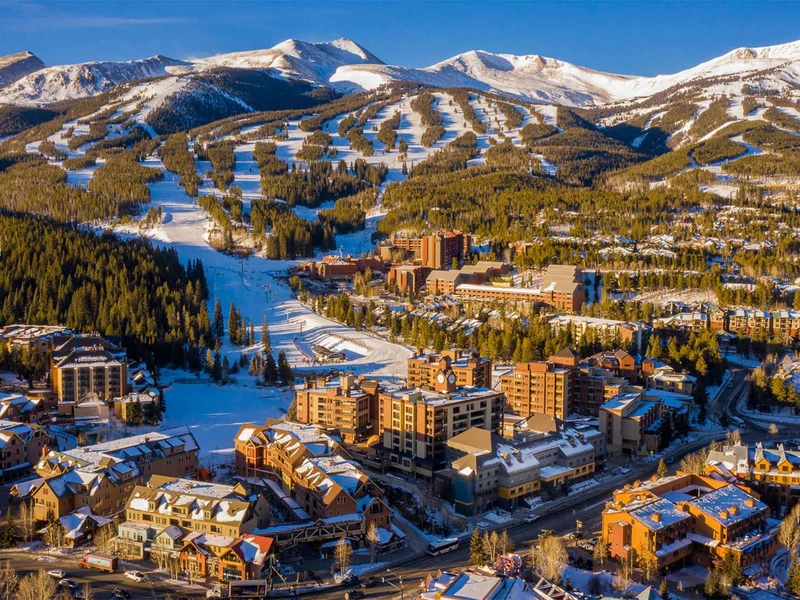 Gravity Haus Breckenridge - Aerial of Hotel and Ski Resort