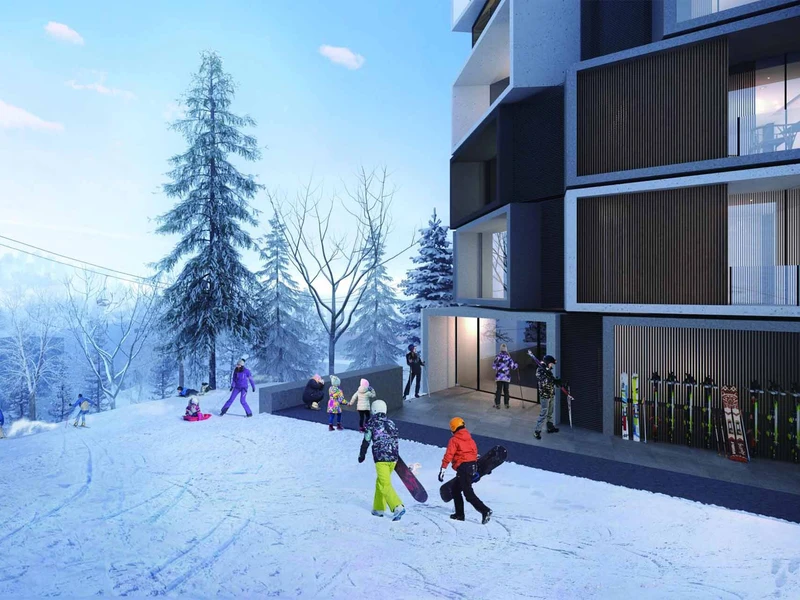 MUWA Niseko - Skiers at Hotel Entrance.jpg