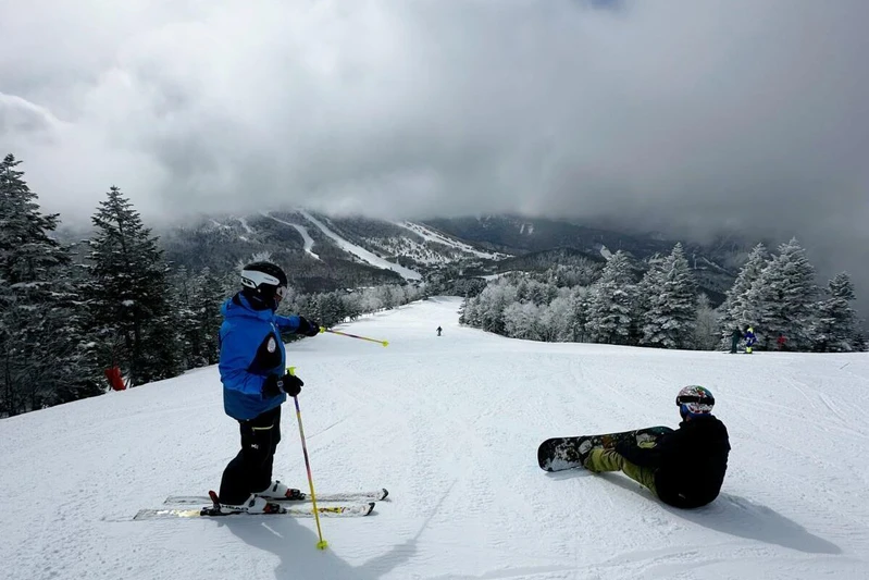 Ski Safari staff skiing at Shiga Kogen Japan with a local guide