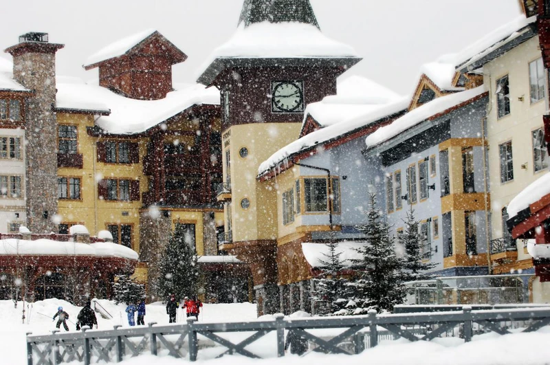 Sun peaks village snowing credit adam stein sun peaks resort
